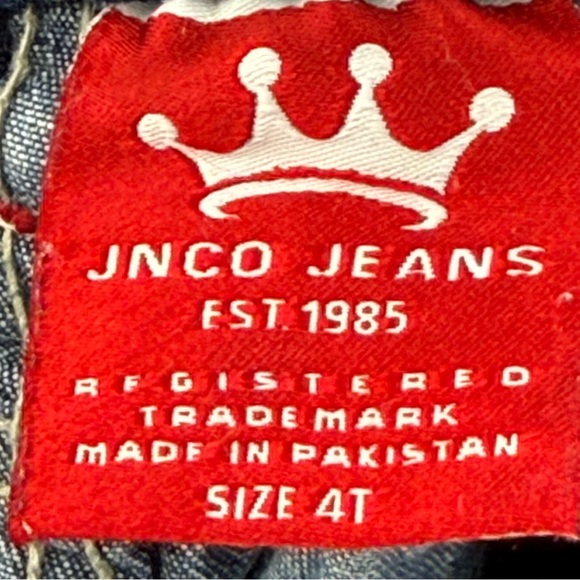 Vintage JNCO Jeans Embroidered Crown Logo Baggy Style Denim Shorts Boy’s Size 4T - Picture 7 of 9